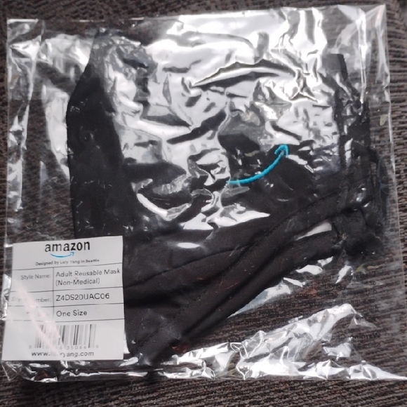 Amazon Black Face Mask with Blue Logo - Picture 2 of 3